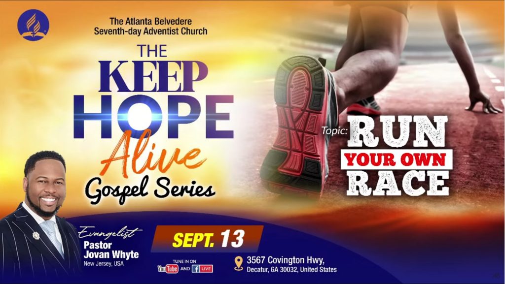 “Run You Own Race” by Evangelist Pastor Jovan Whyle September 13, 2025