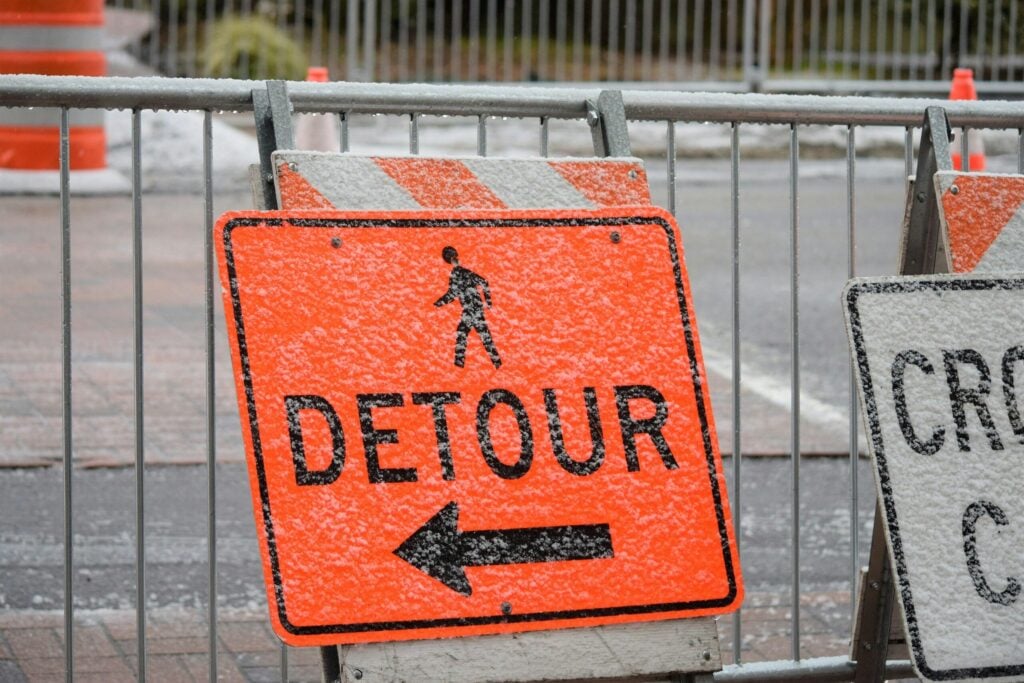 Construction in Progress. Detour in Effect!