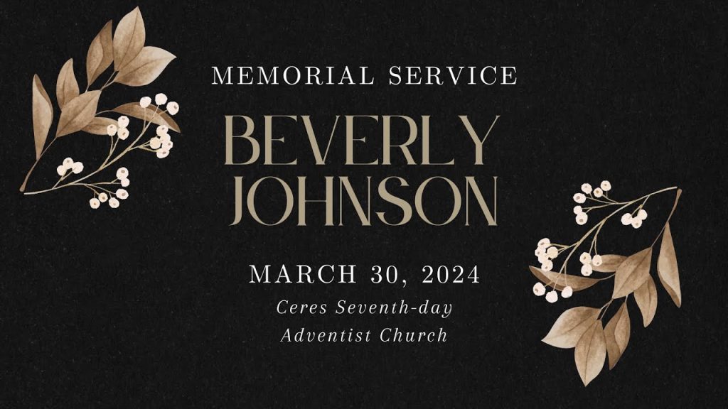 Memorial Service – Beverly Johnson