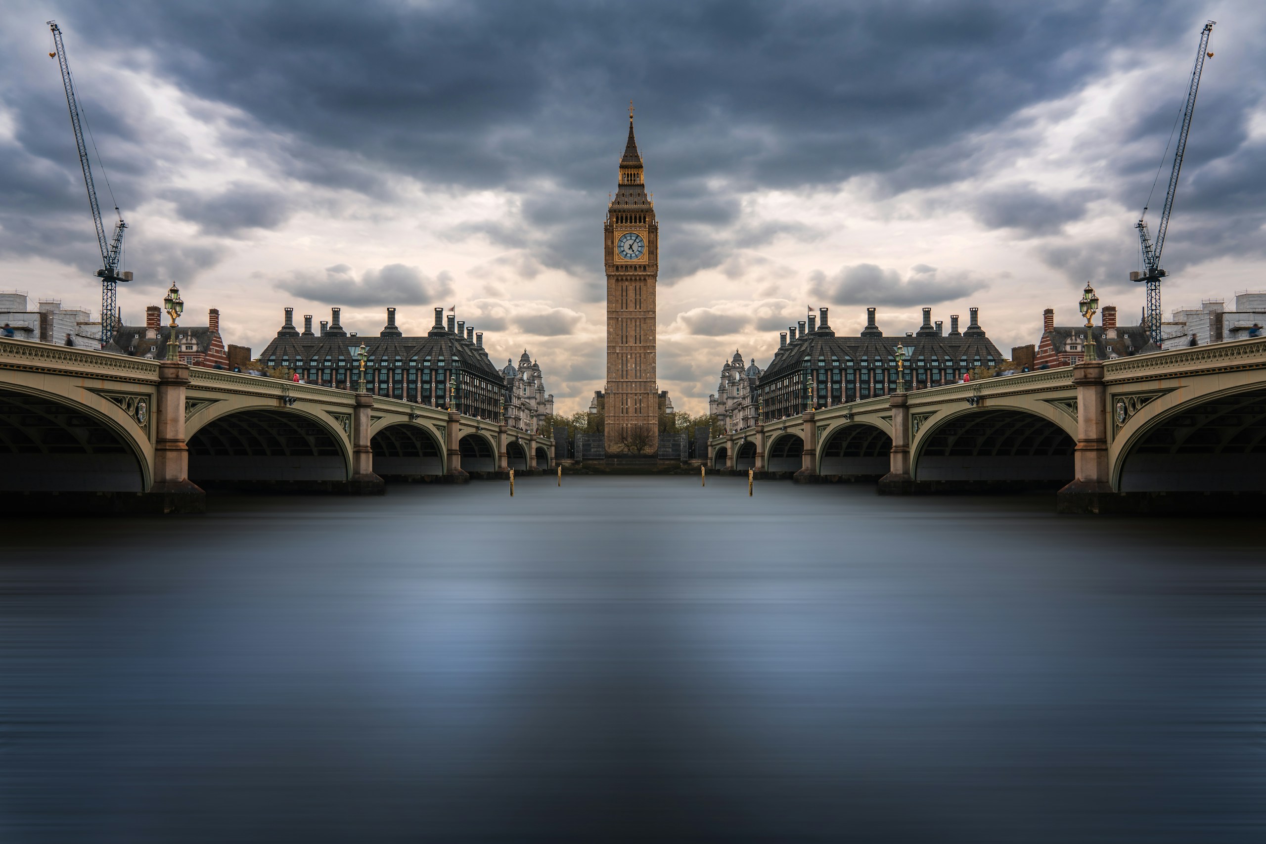 the big ben clock tower towering over the city of london