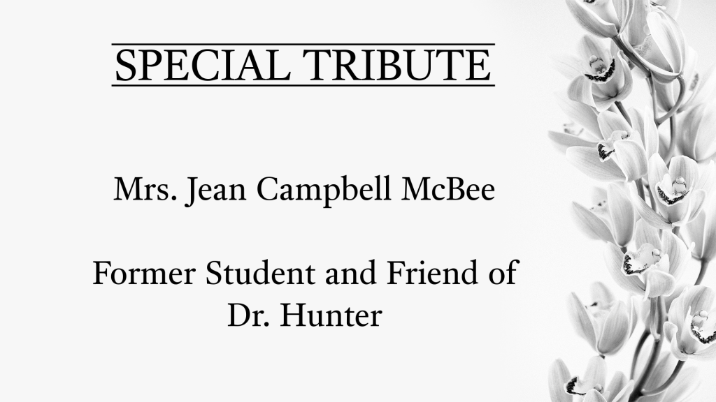 Special Tribute – Mrs. Jean Campbell McBee