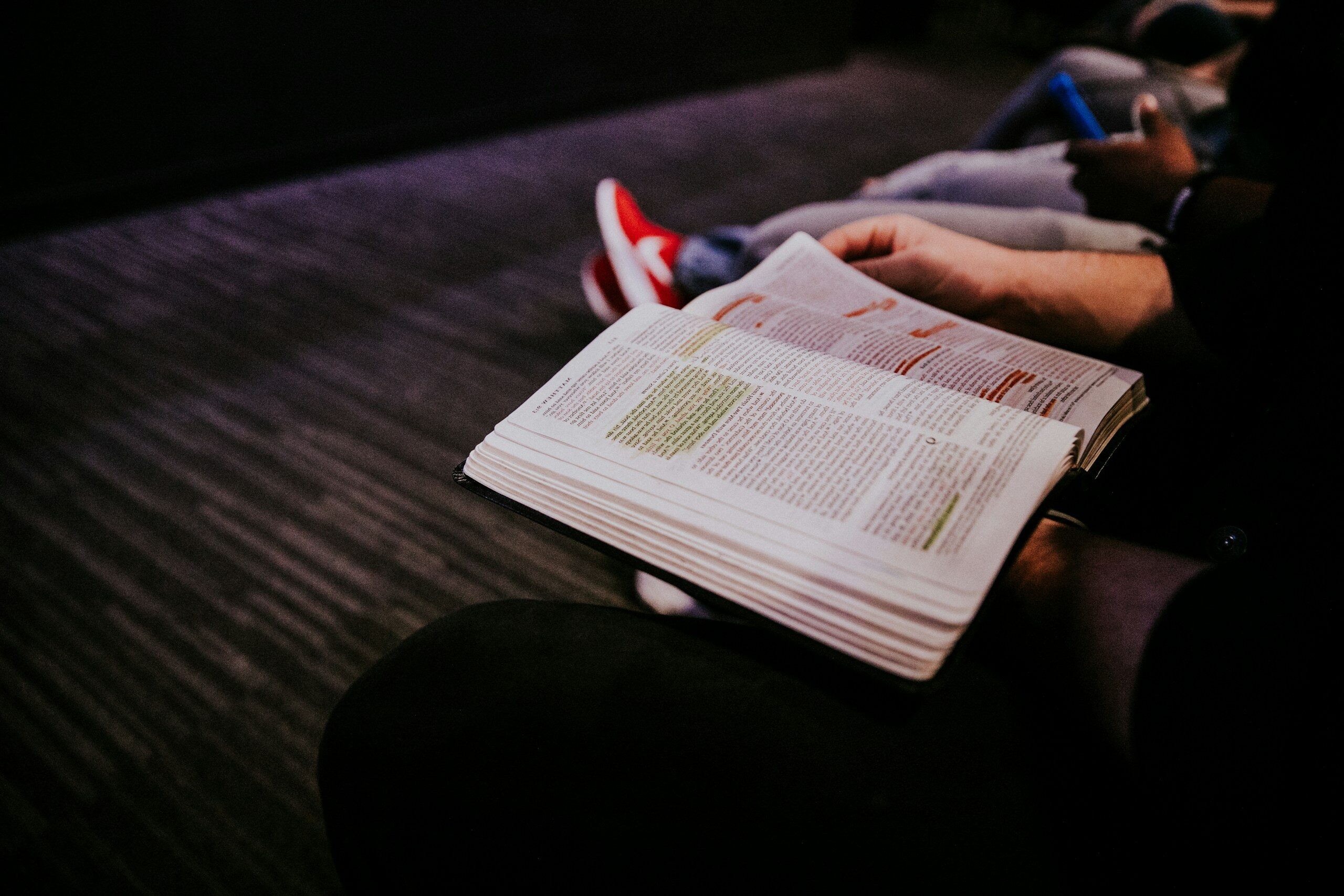 person reading book