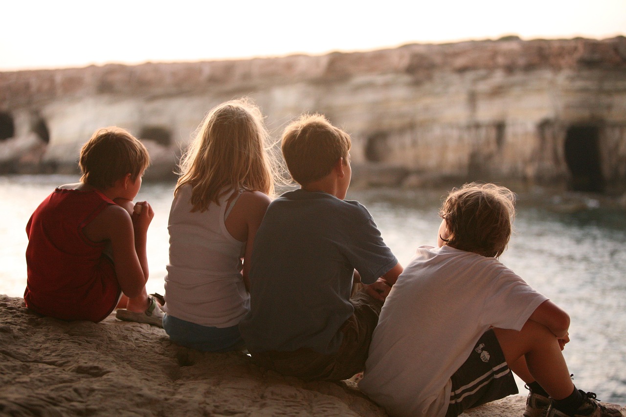friendship, friends, children, nature, beachside, sunset, outdoors, friendship day
