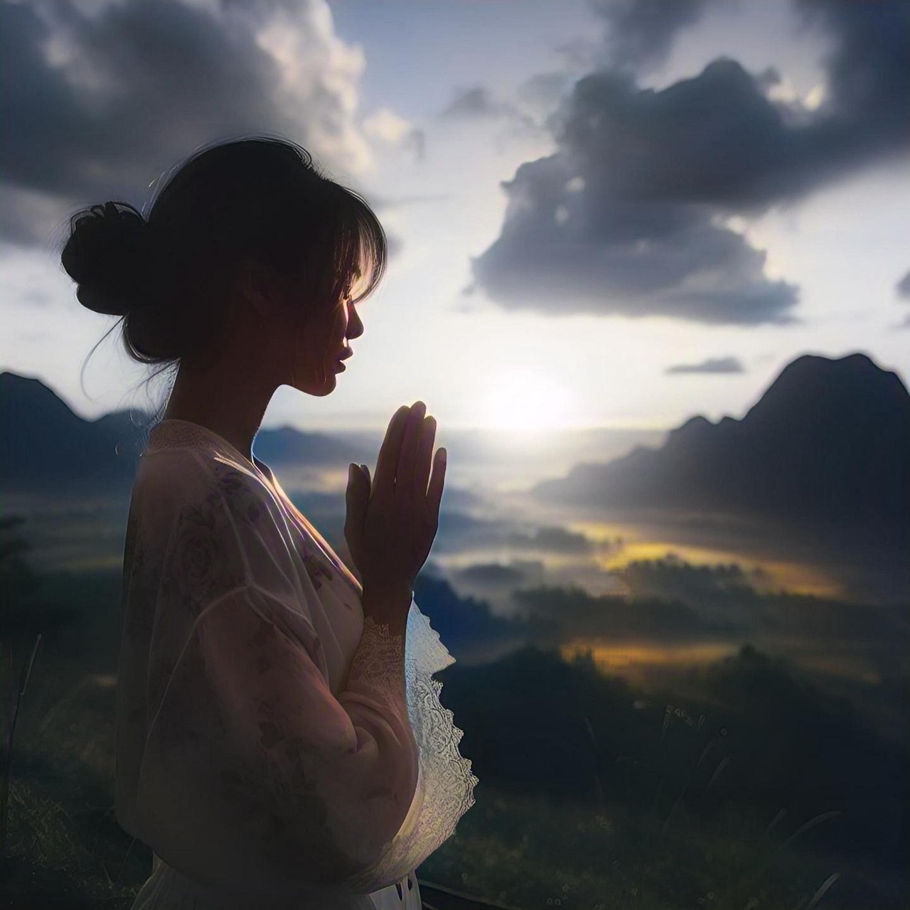 ai generated, pray, praying, prayer, christian, christianity, religion, religious, woman