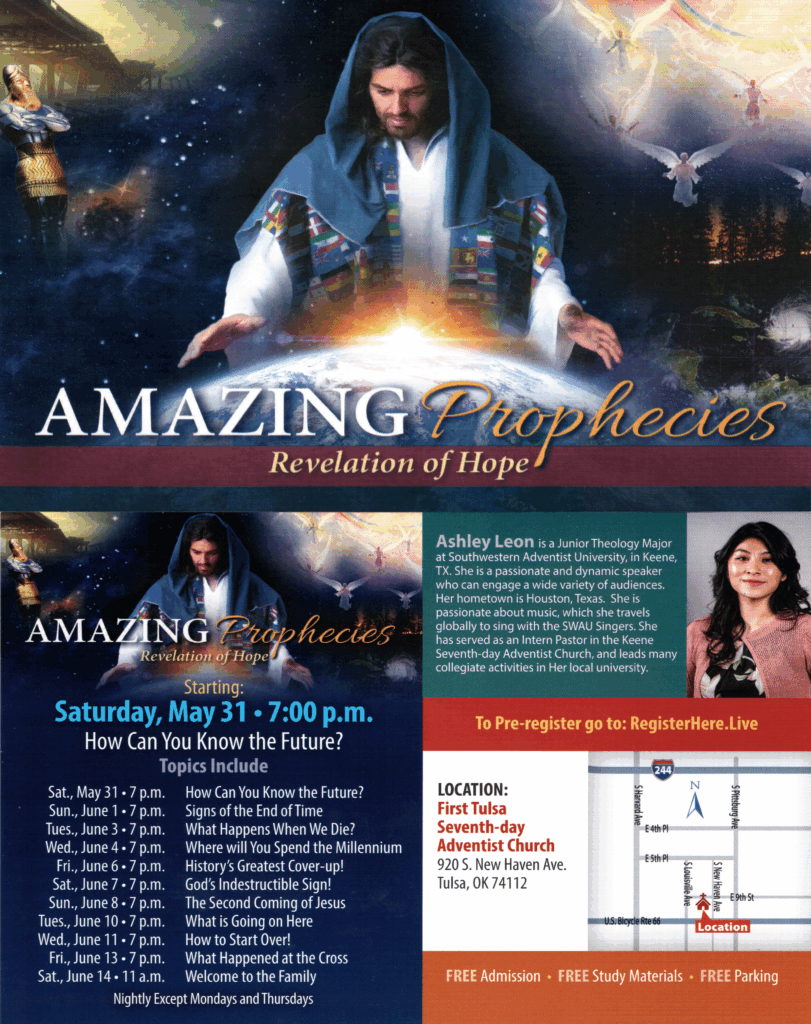 Amazing Prophecies Bible Seminar – First Adventist Church of Tulsa