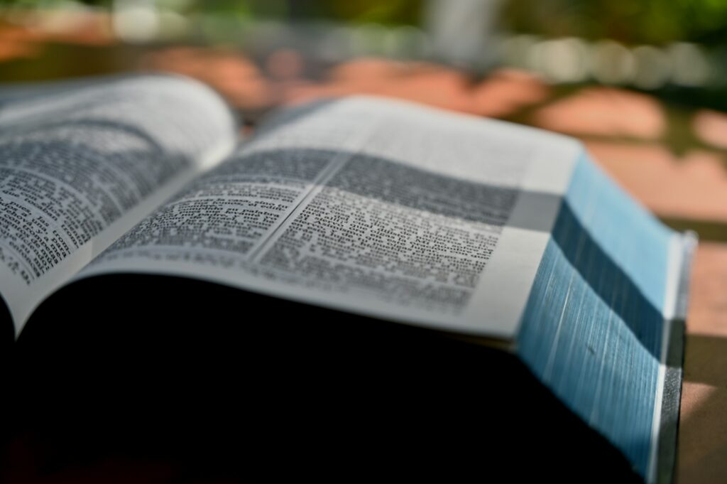 an open book sitting on top of a table
