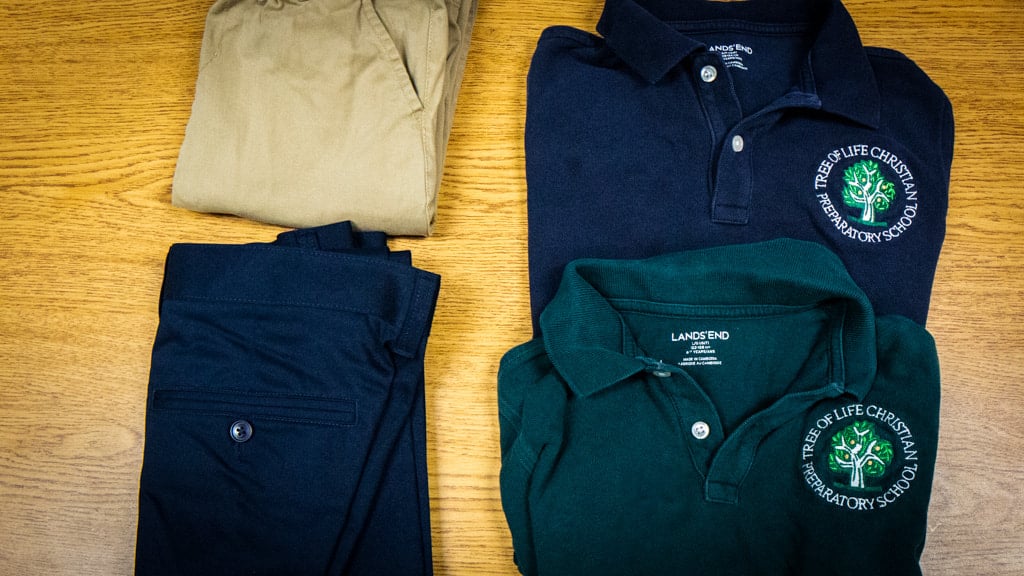 TLC Prep daily uniform shirts and pants