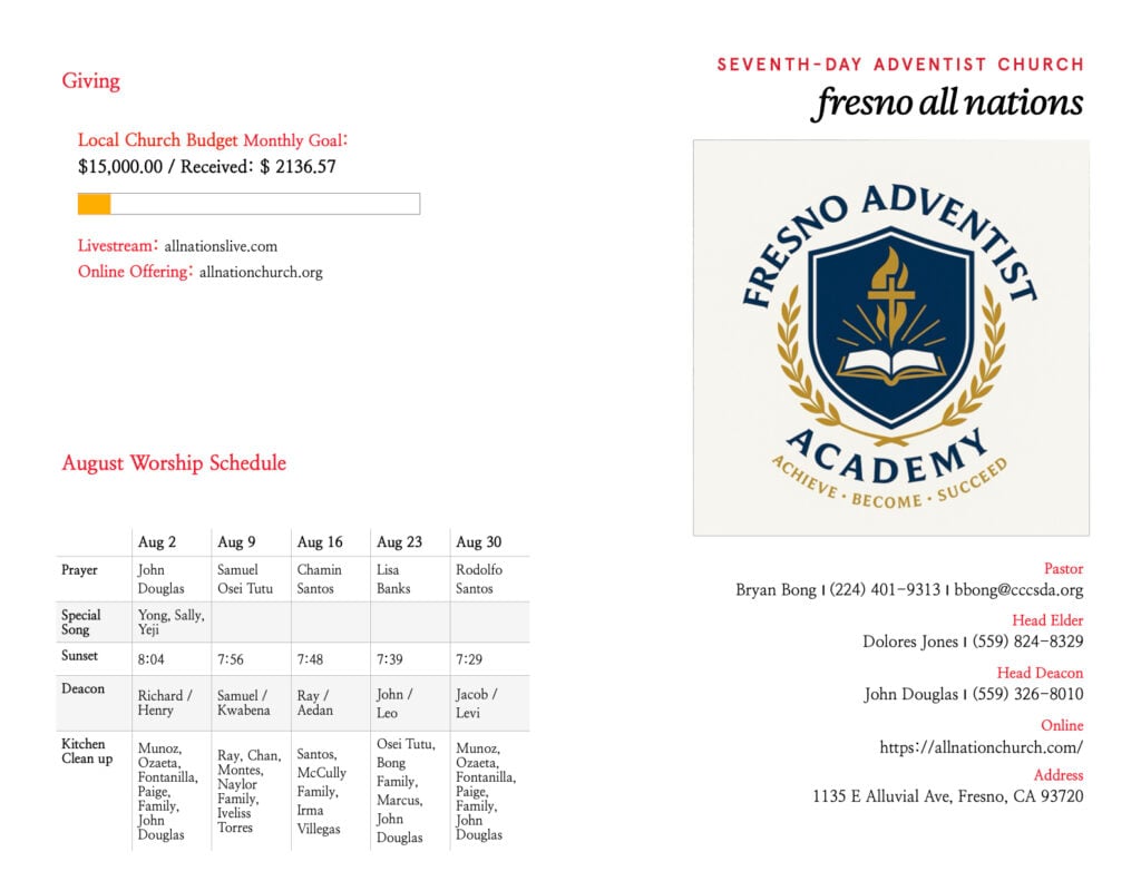 8/16 All Nations Bulletin