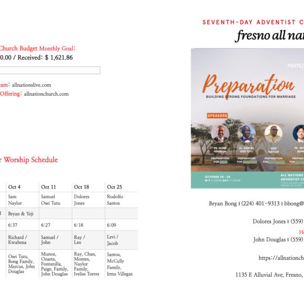 10/18 All Nations Bulletin