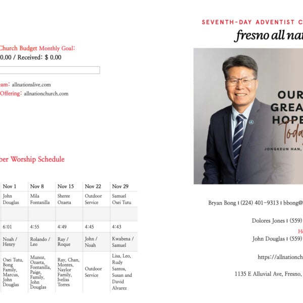11/1 All Nations Bulletin