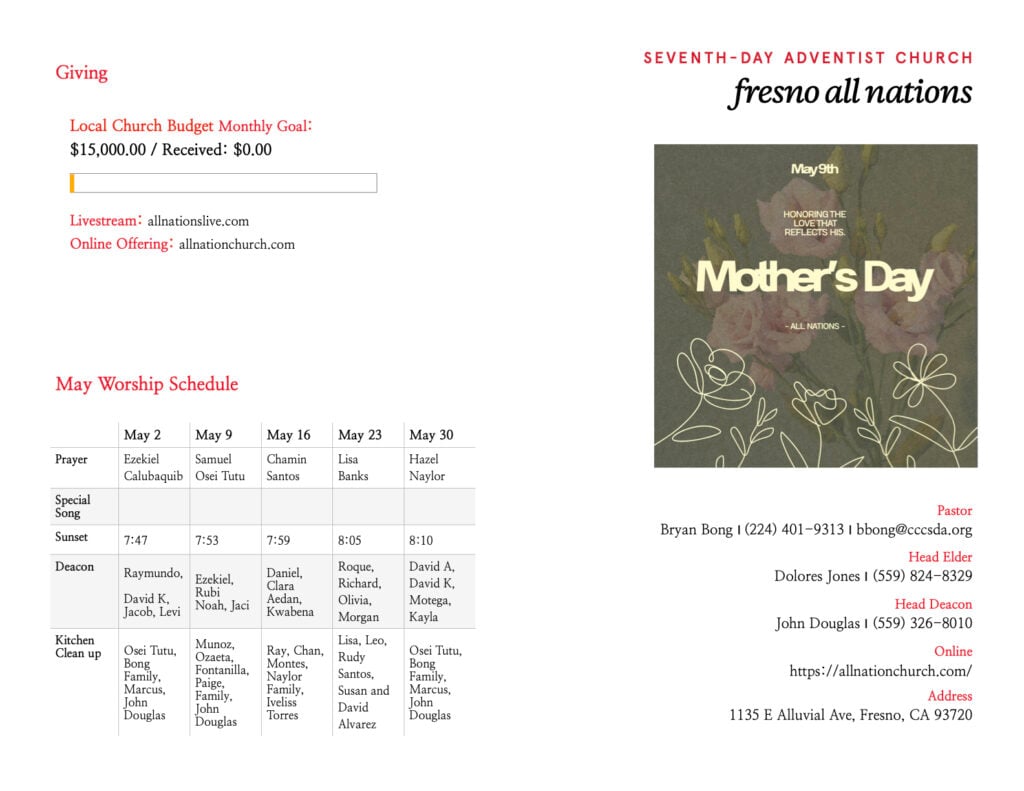 5/9 All Nations Bulletin