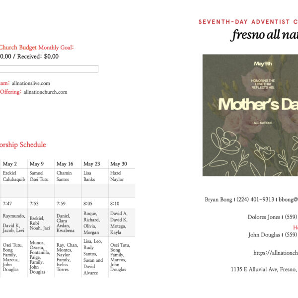 5/9 All Nations Bulletin