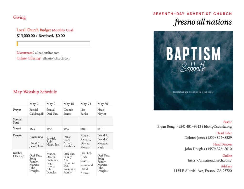 5/23 All Nations Bulletin