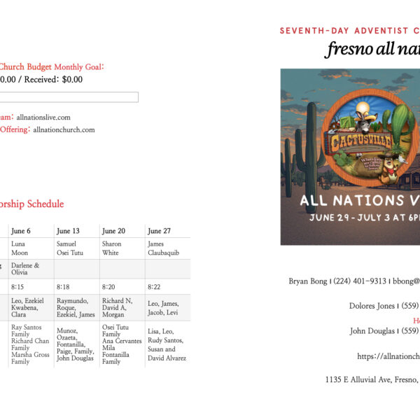6/6 All Nations Bulletin