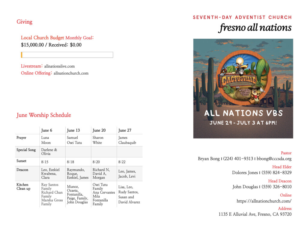 6/13 All Nations Bulletin