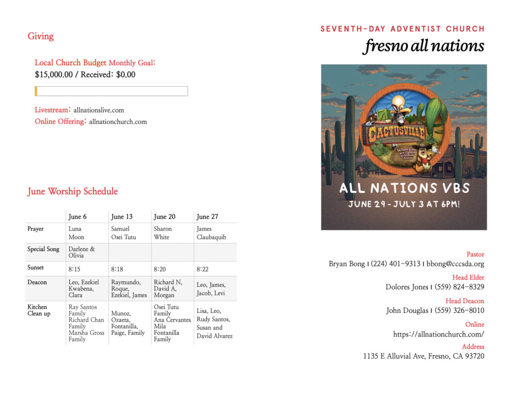 6/20 All Nations Bulletin