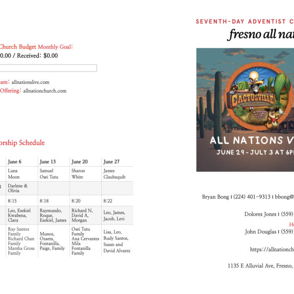 6/27 All Nations Bulletin
