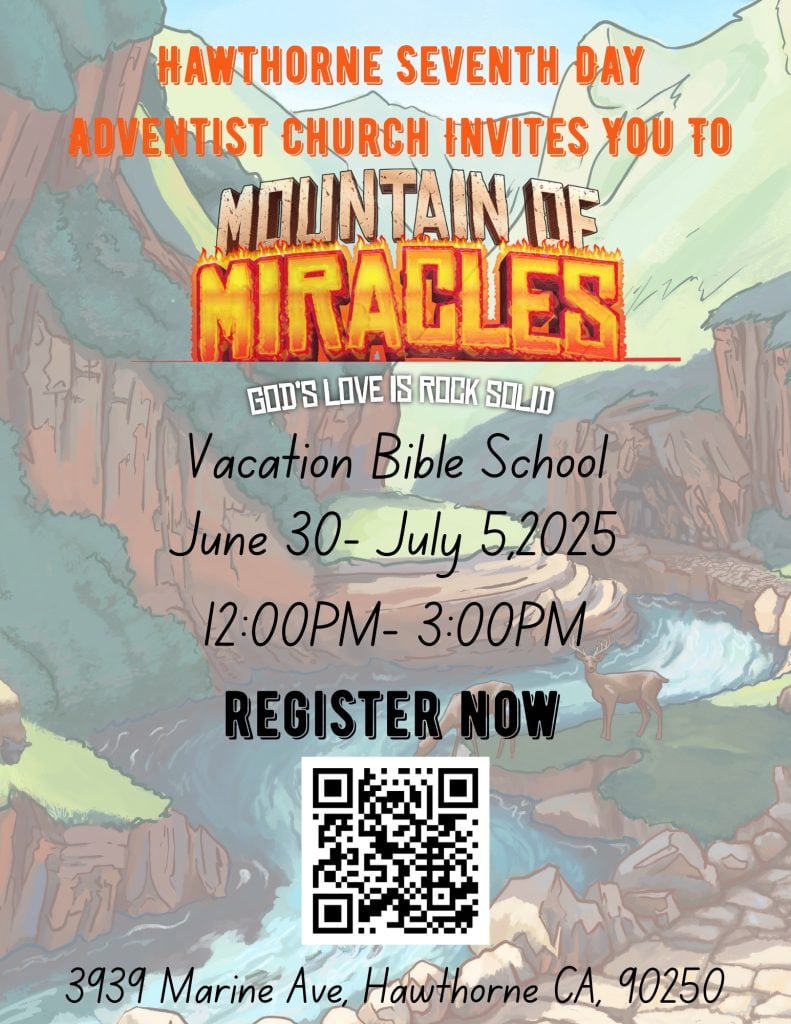 Hawthorne SDA Church Invites Kids to “Mountain of Miracles” VBS – June 30 to July 5, 2025