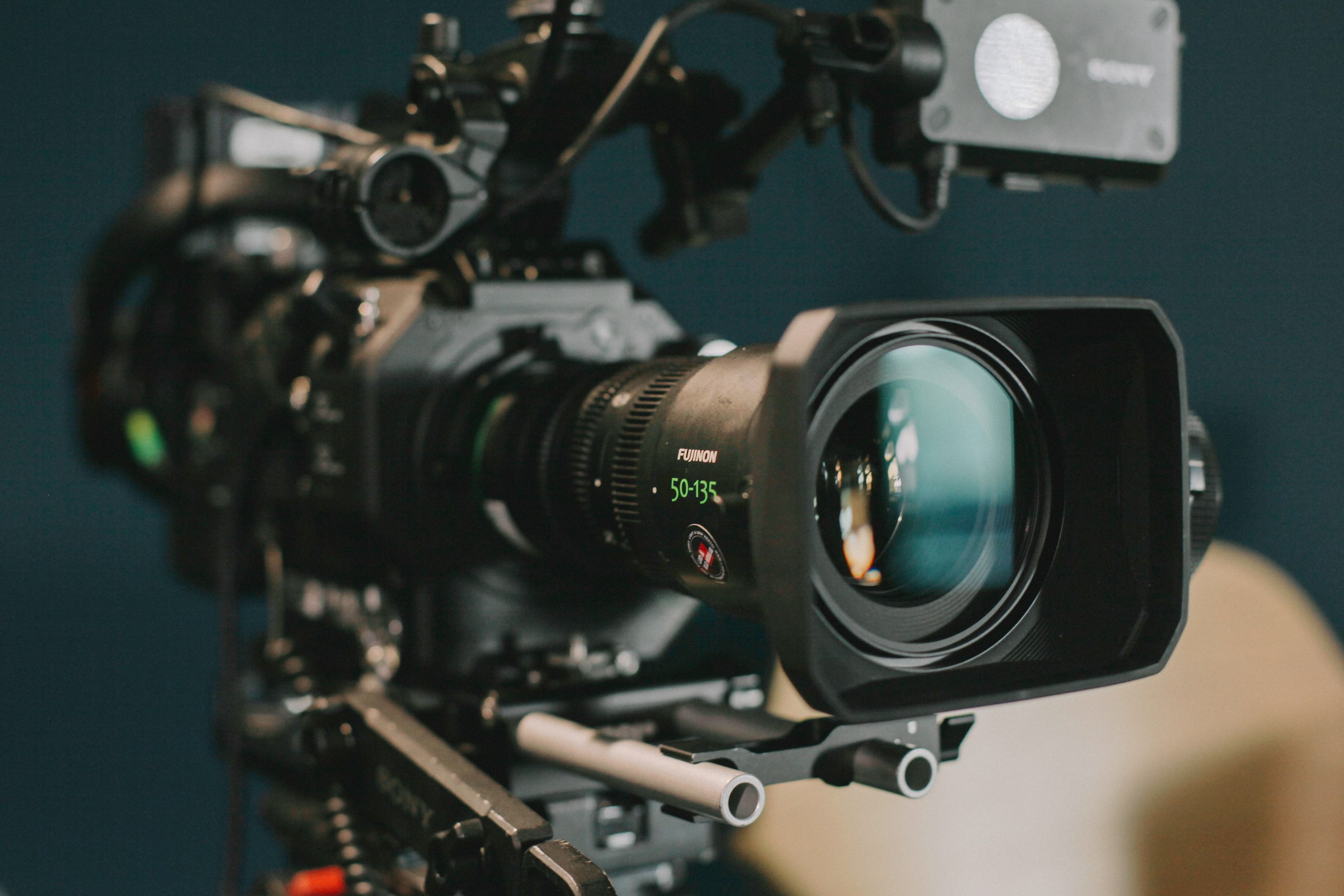 black shoulder-mount camera
