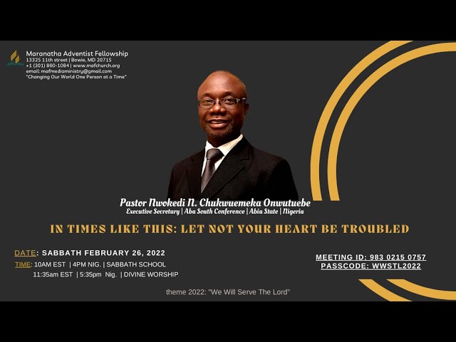 In Time Like This: Let Not Your Heart Be Troubled | Pastor Nwokedi N. Chukwuemeka Onwutuebe