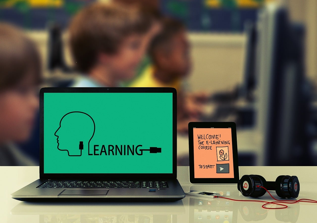 Laptop and tablet for reading school resources and documents