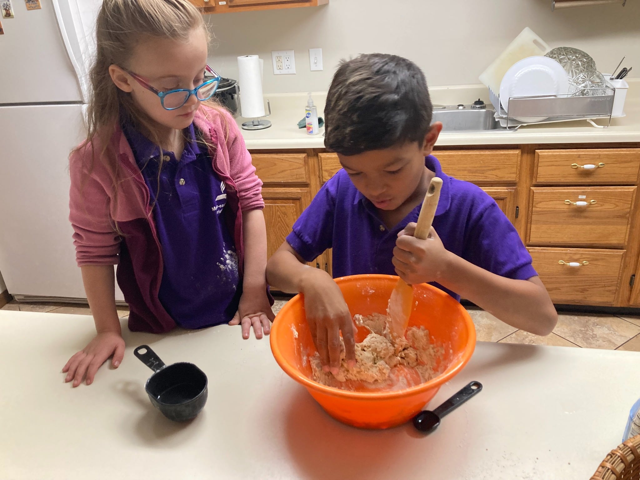 MACS students mixing ingredients during a hands-on activity