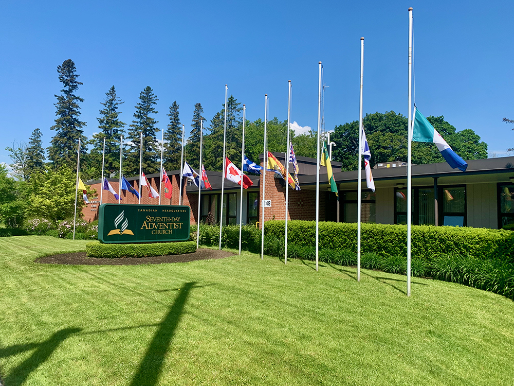 The Seventh-day Adventist Church in Canada flies flags at half staff after 215 unmarked children's graves found in Kamloops