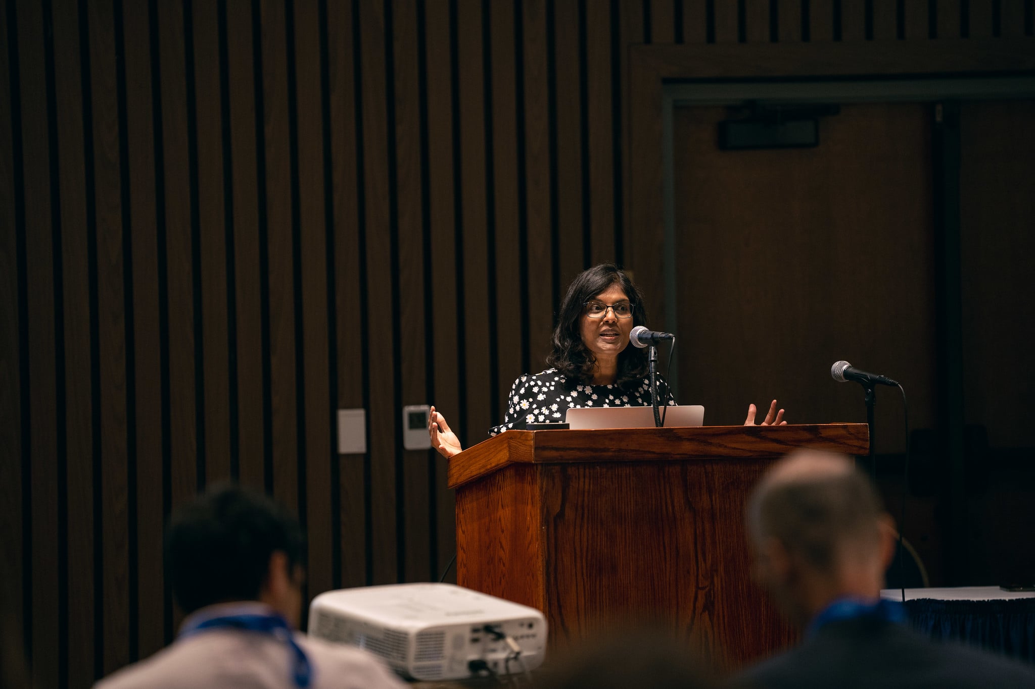 At the pastors&rsquo; seminar entitled &ldquo;The Fire That Does Not Consume: Strategies to Build Resilience,&rdquo; Angeline Brauer, North American Division Health Ministries director, explains where mental health resources can be found online before Ricardo J. Whyte shares tips on stopping burnout.