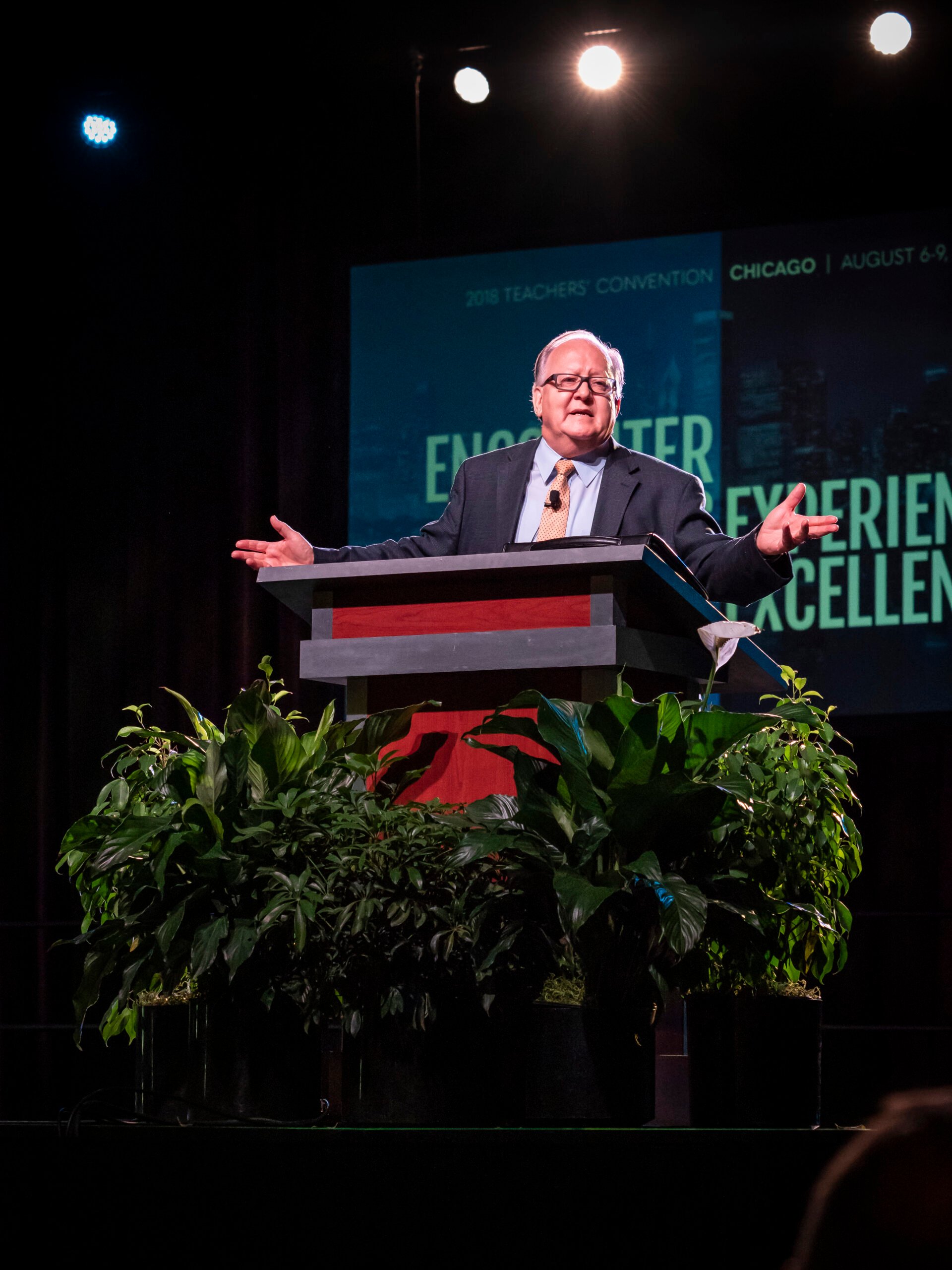 Dan Jackson, president of the North American Division, addresses attendees of the 2018 NAD Teachers’ Convention