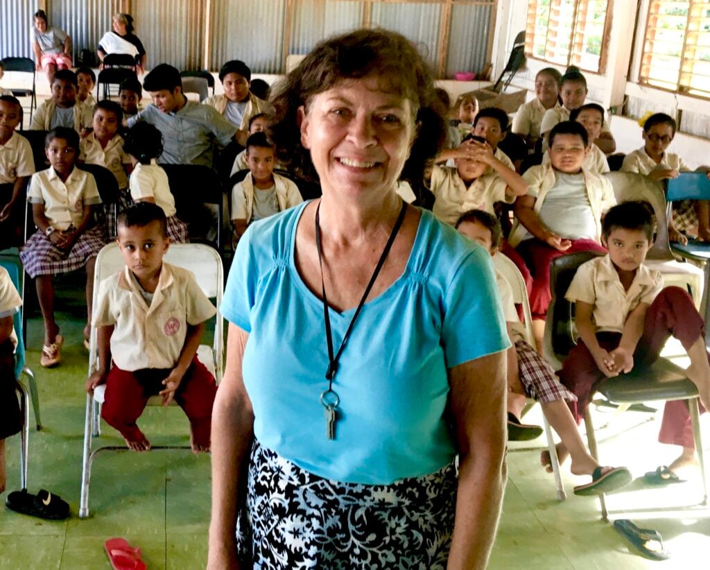Belinda Ennes, retired teacher serves as volunteer missionary on the tropical island of Yap.