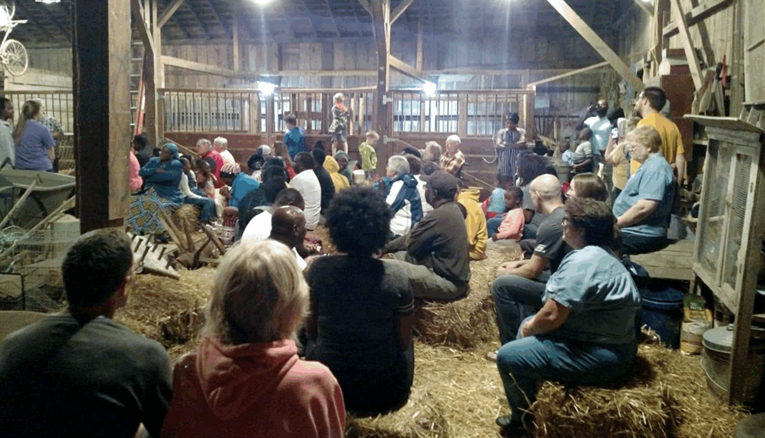 Students, families and friends of Andrews Christian Academy have traditionally gathered for a back-to-school party in the Olson&rsquo;s 100-year-old barn. This photo from last year&rsquo;s event will be the final one, as the historic structure was destroyed by the derecho.