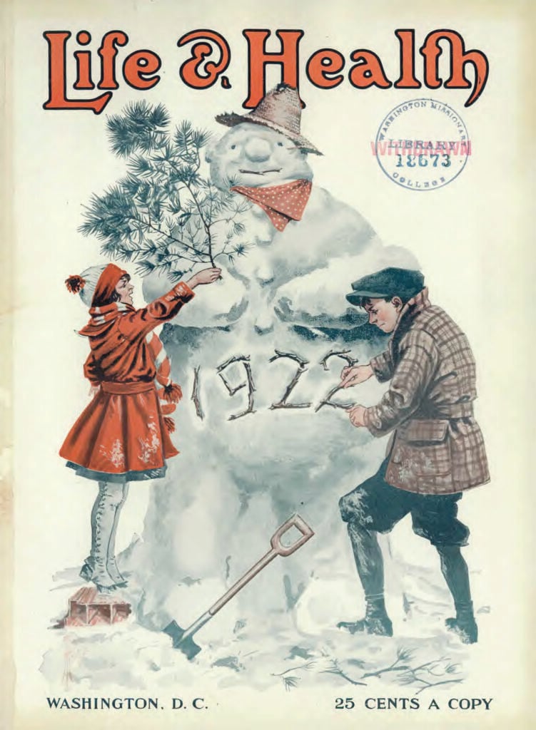 This is the January 1922 issue, one of the earliest editions of the health magazine, now called Vibrant Life.