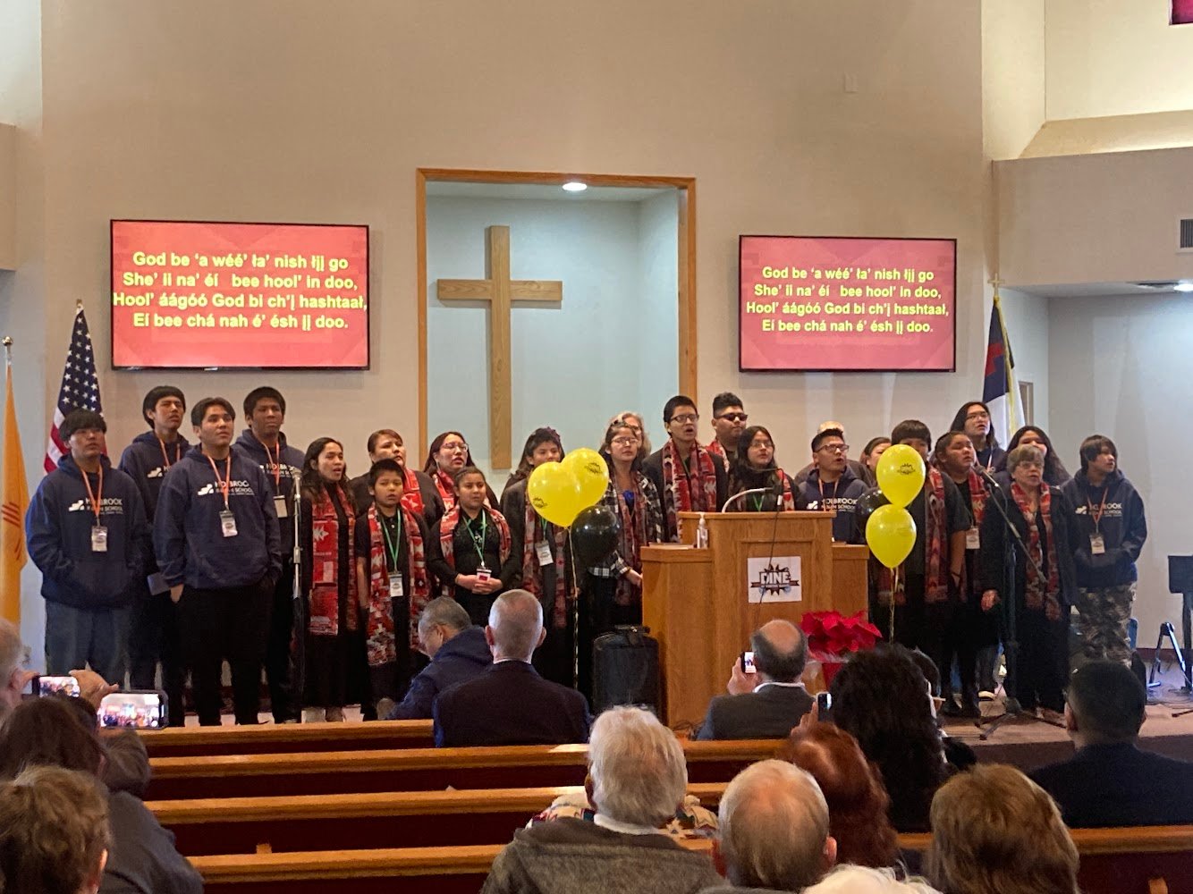 Gallup opening with Native American children's choir