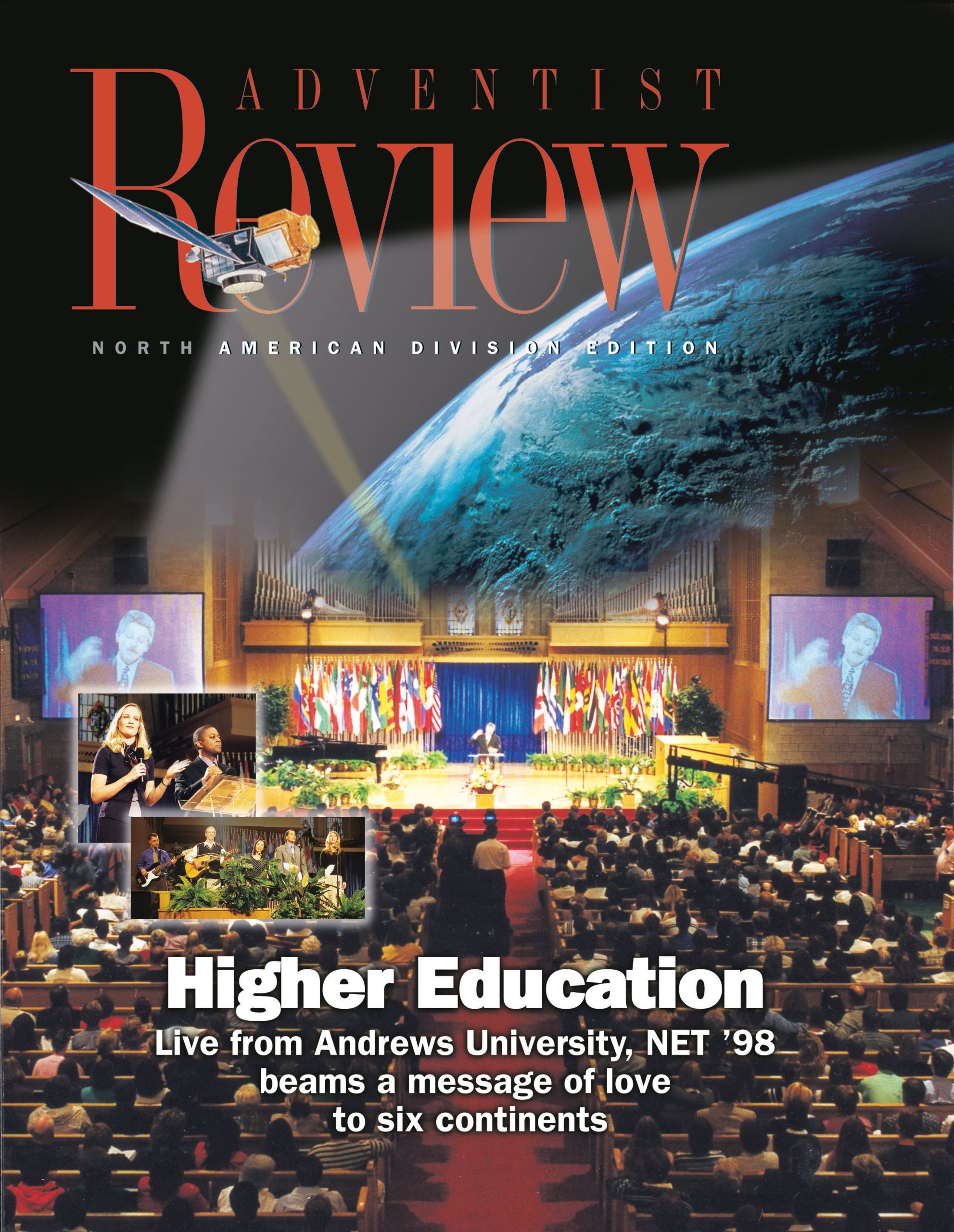 Adventist Review magazine cover NET 1998 satellite evangelism