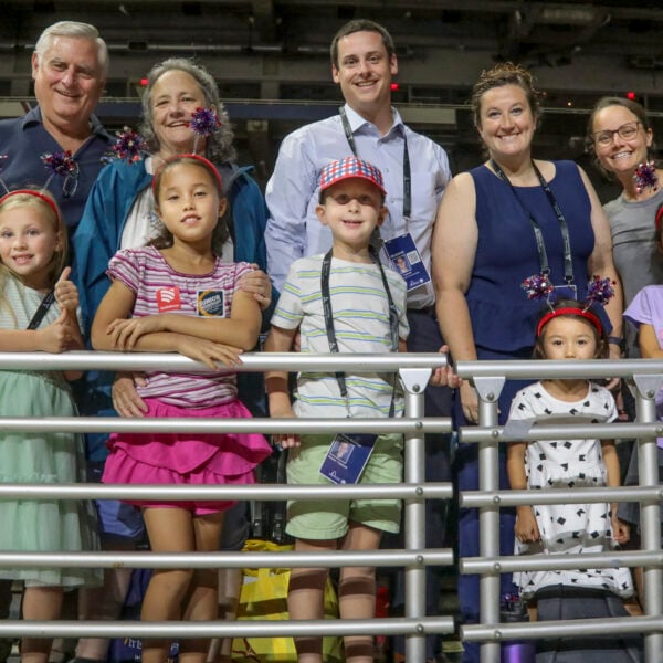 The Fogelquist family stands together at the General Conference Session, part of their family tradition.