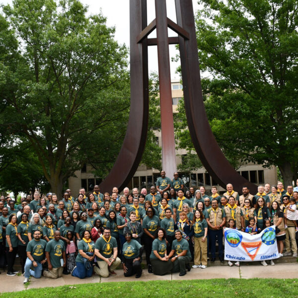 Group photos of NAD club ministries coordinators outside of Union Adventist University