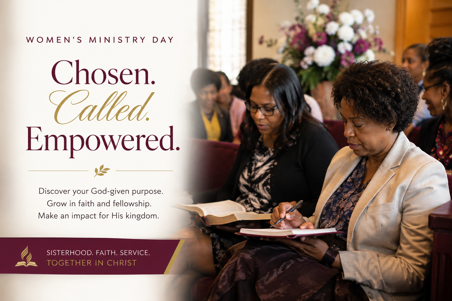 Women participating in Bible study and fellowship during Women’s Ministry Day.