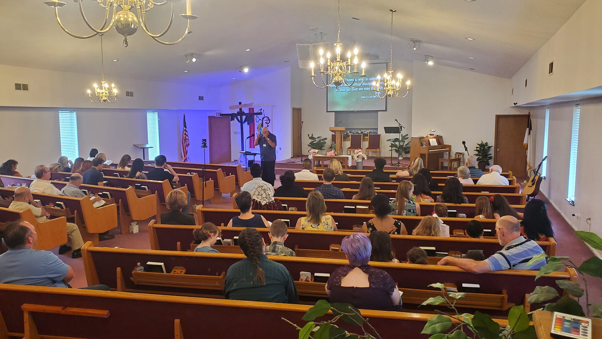 Worship Service: We share songs, prayer requests and praises, proclamation of the Word.
