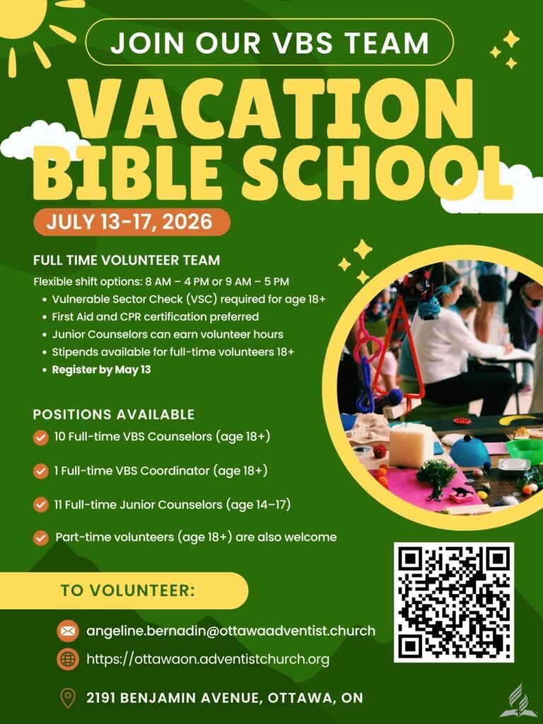 Vacation Bible School Volunteer Recruitment