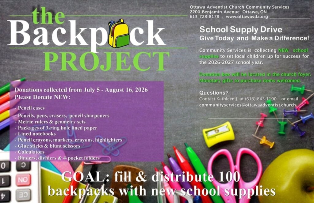 Backpack Project – School Supply Drive