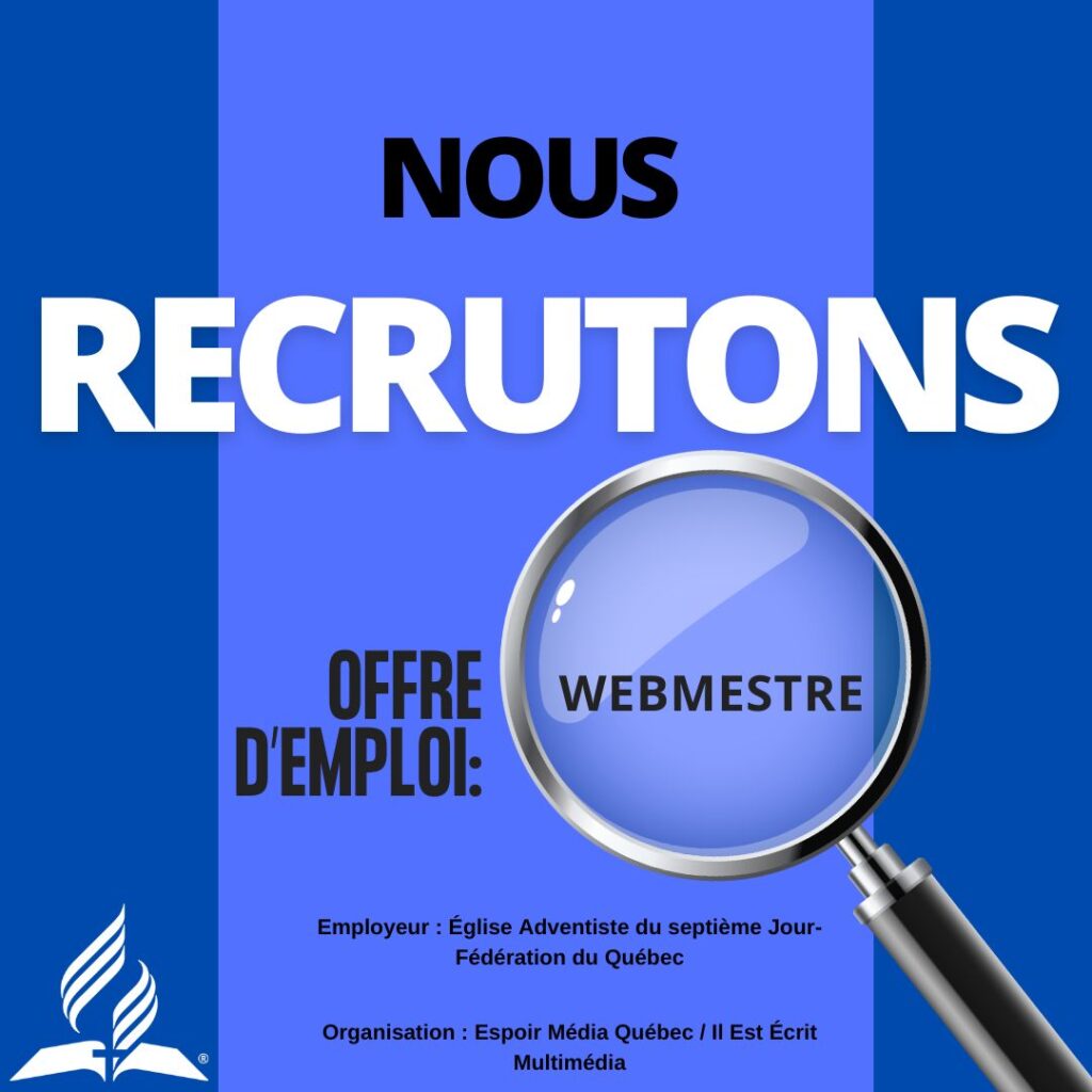 Offre d’emploi Webmestre