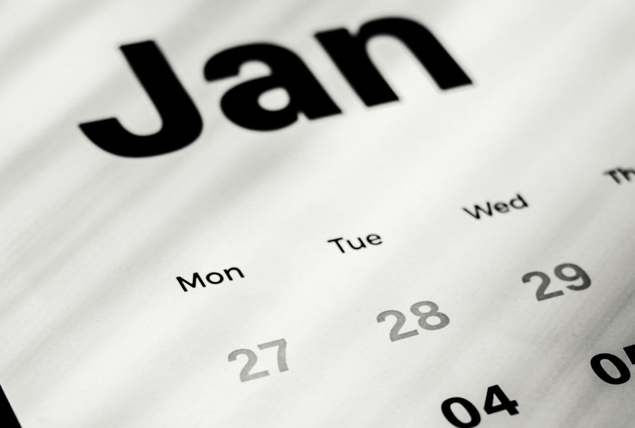 a calendar with the word jan on it