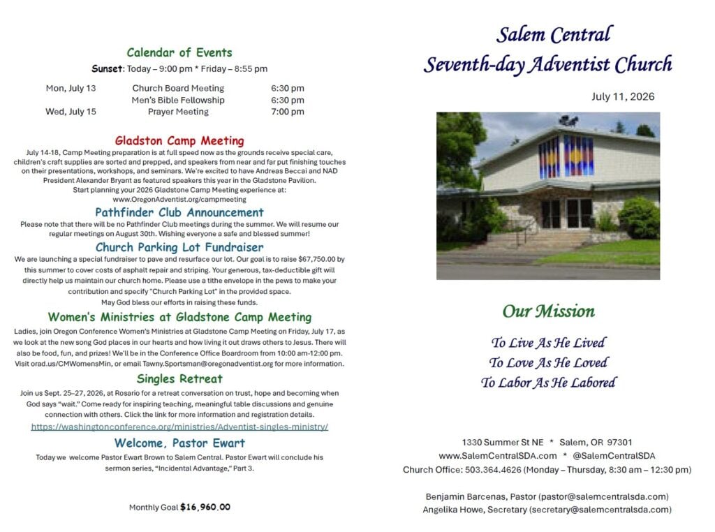 SDA Church Bulletin Page 1 07.11.26
