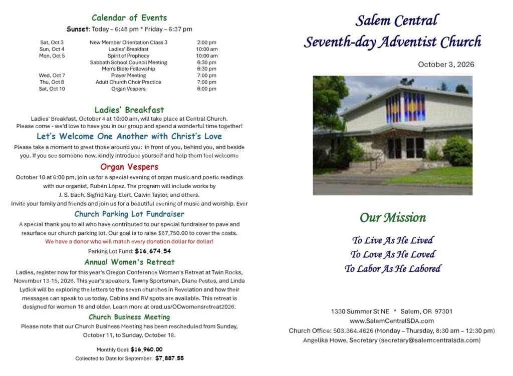 SDA Church Bulletin Page 1 10.03.26