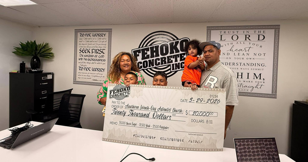 A Business Built on Faith: Fehoko Concrete Opens With $20,000 Church Donation