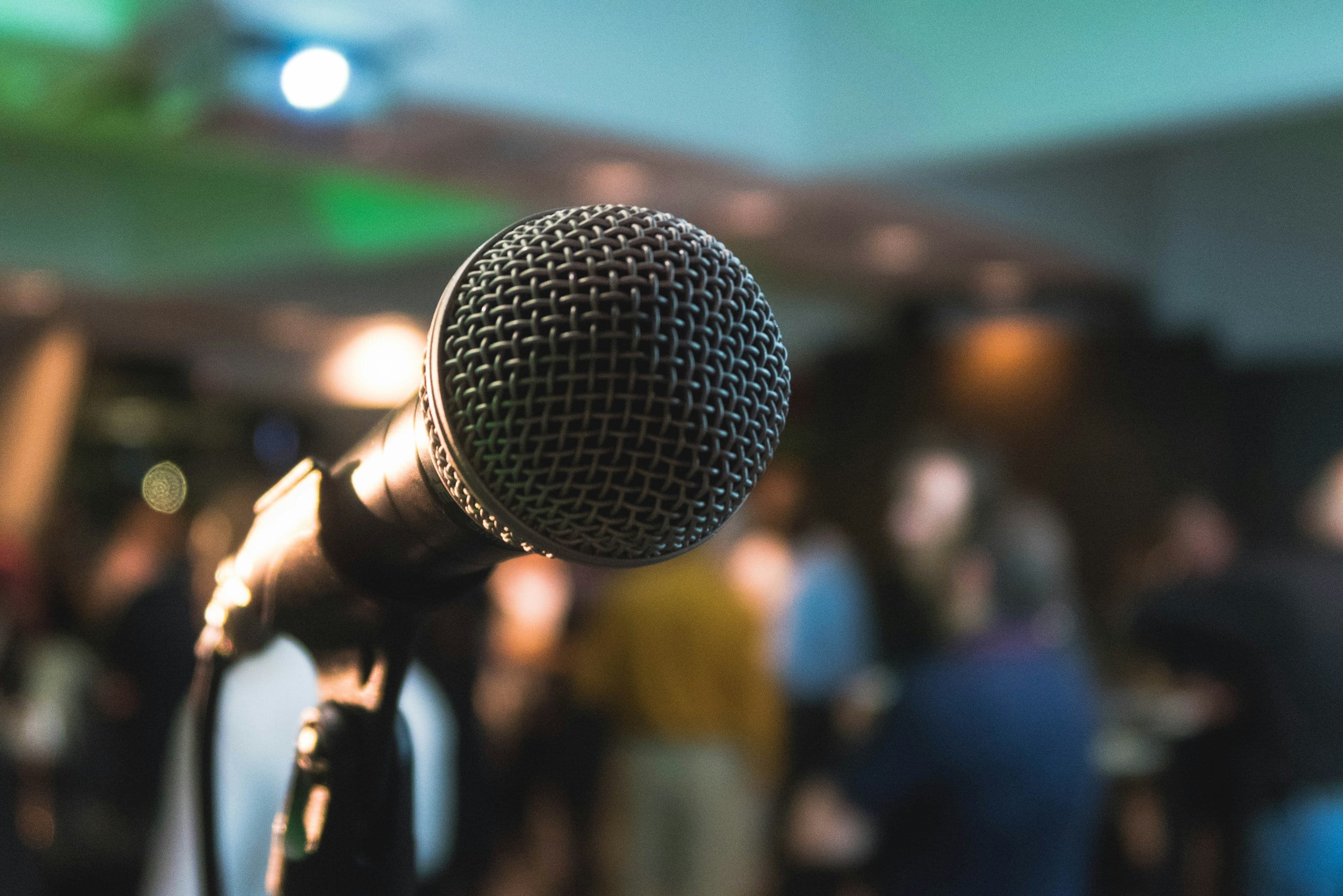 silver corded microphone in shallow focus photography representing media for the Stevens Point SDA Church.