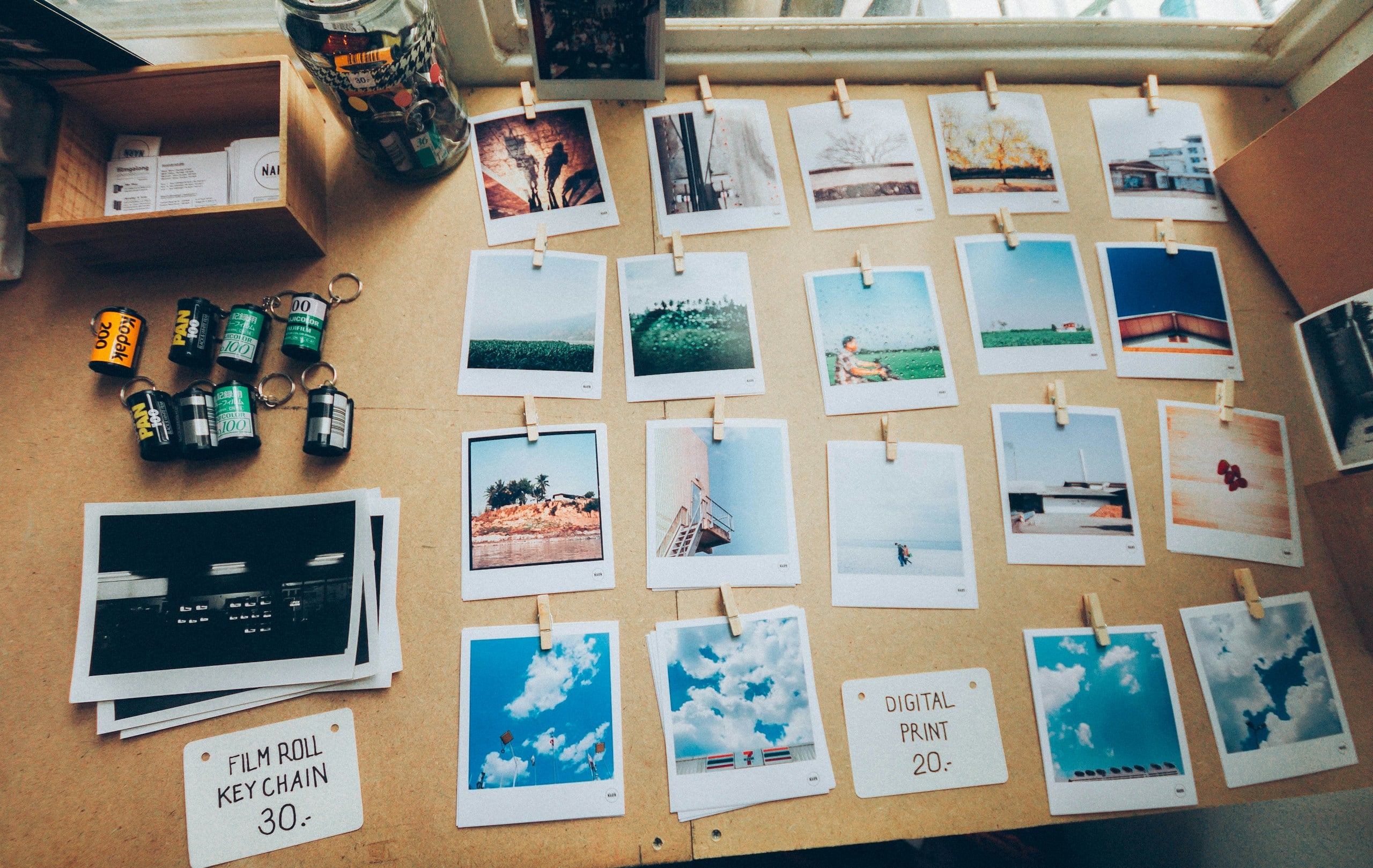 assorted photos on beige wooden table representing the galleries for Stevens Point SDA Church