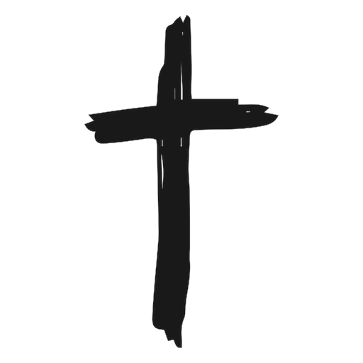 Black rough-drawn cross