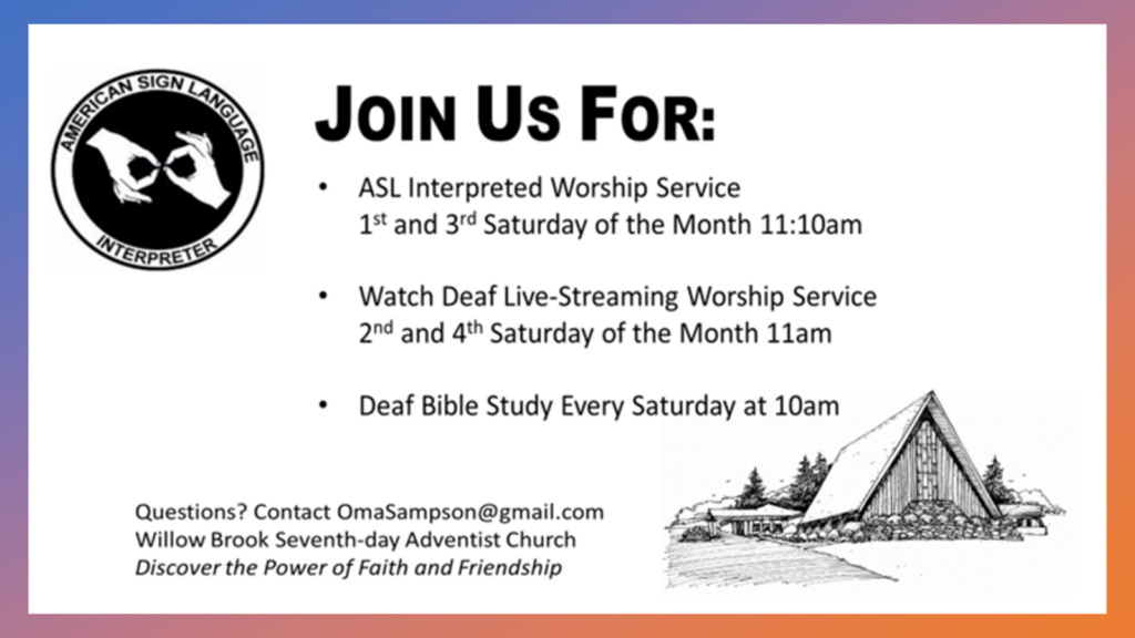 American Sign Language at Willow Brook Seventh-day Adventist Church