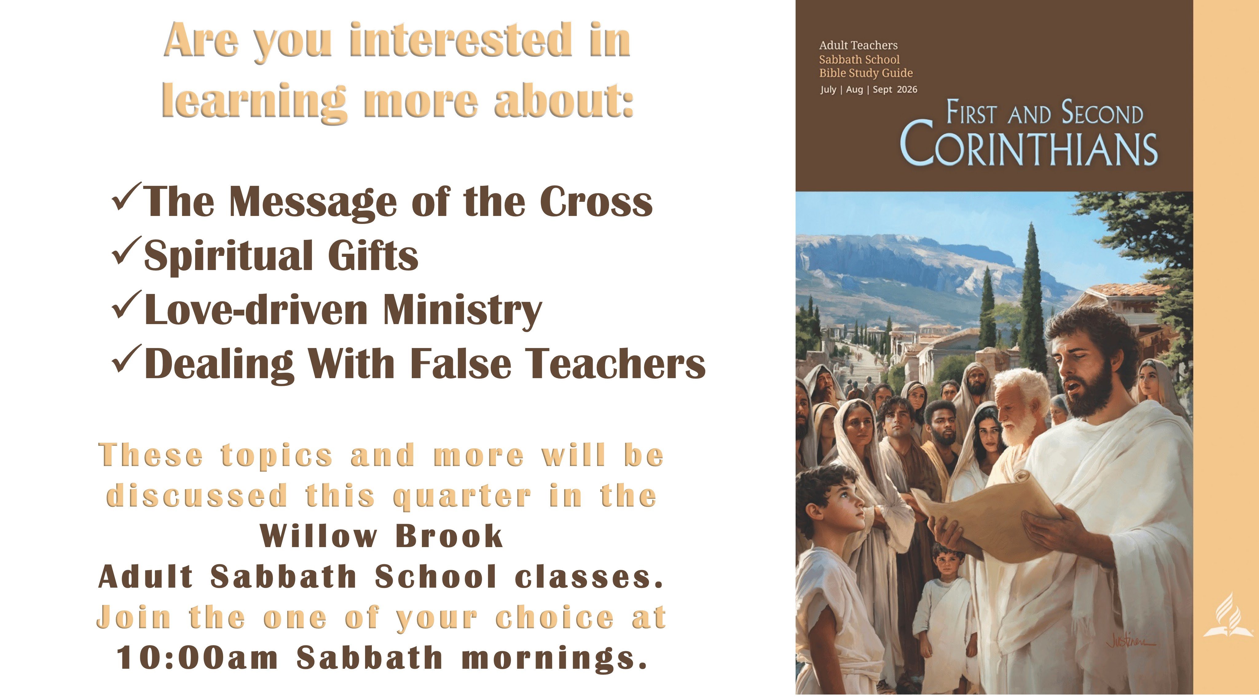 Adult Sabbath School Classes on 1st and 2nd Corinthians